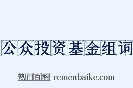 公众投资基金组词是什么意思的图片